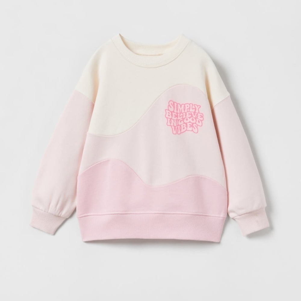 Zara Embossed Colorblock Sweatshirt